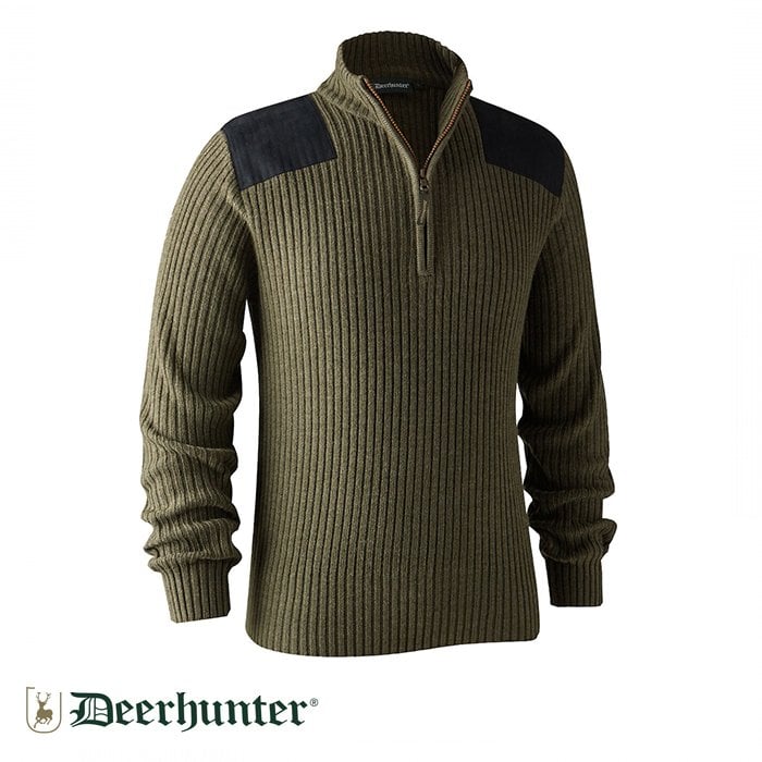 DEERHUNTER%20Rogaland%20Yarım%20Fermuarlı%20Yeşil%20Kazak%202XL