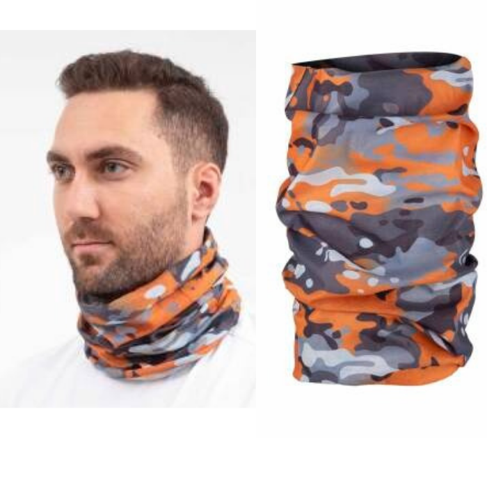 VAV%20BUFFO01%20Boyunluk,%20Bileklik.%20Bandana%20Turuncu%20-%20Gri