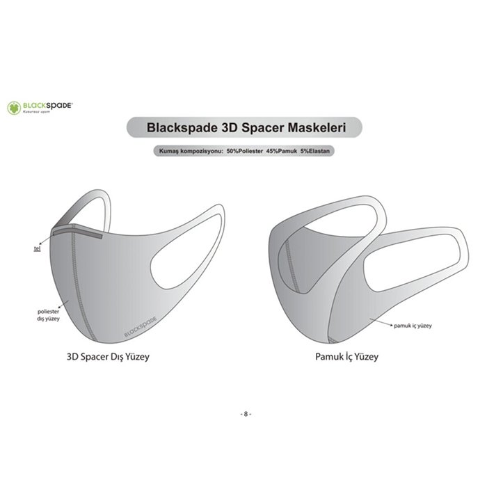 BLACKSPADE%20Unisex%20Koruyucu%20Maske%20Altıgen%20Desen