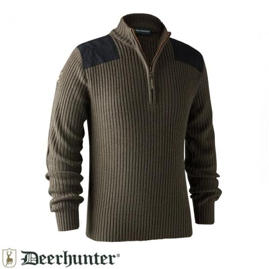 DEERHUNTER Rogaland Yarım Fermuarlı Kahve Kazak 2XL