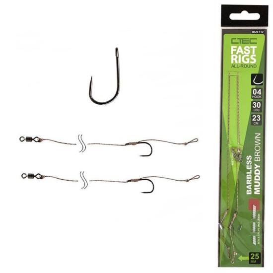 T.SPRO Fast Rigs MuddyBarbless Hazır İğne Takımı #08